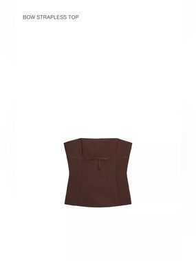 Zara Brown Bow Strapless Camisole